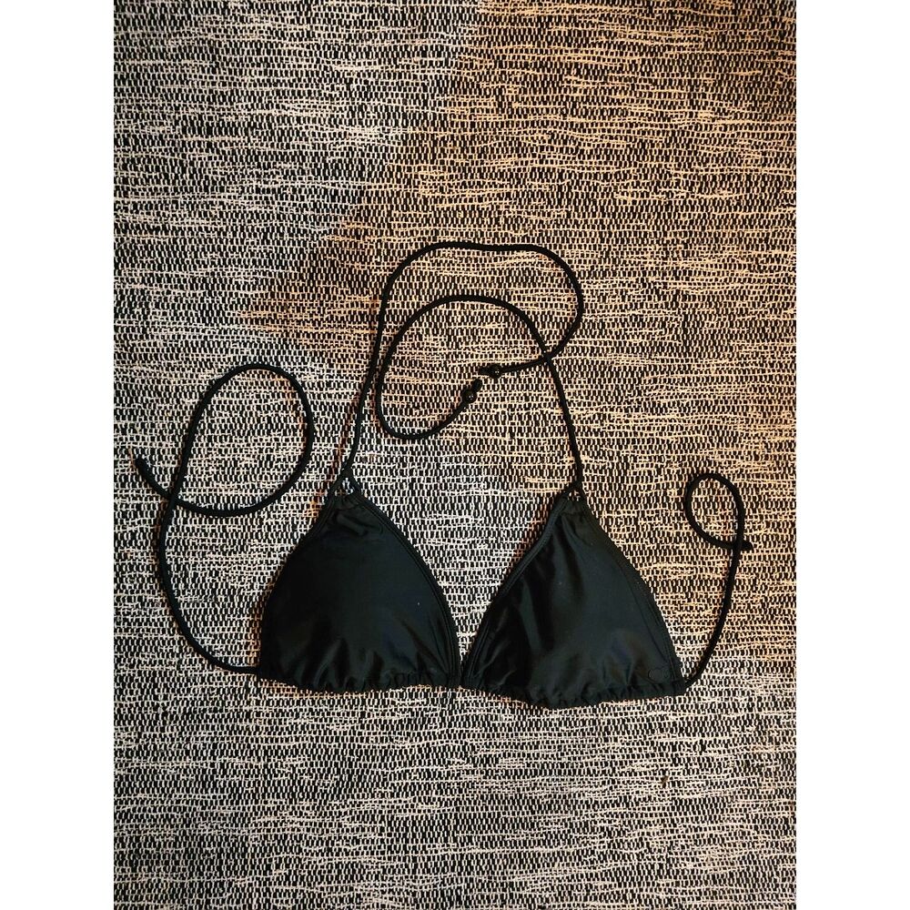 OP Black Triangle Bikini Top Size M/L Adjustable String Removable Padding Swim